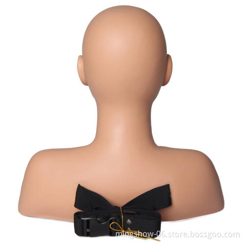 Soft Silicone Acupoint Practice Mannequin Head Acupuncture Massage Training Head with Shoulder for Skin Management Beauty